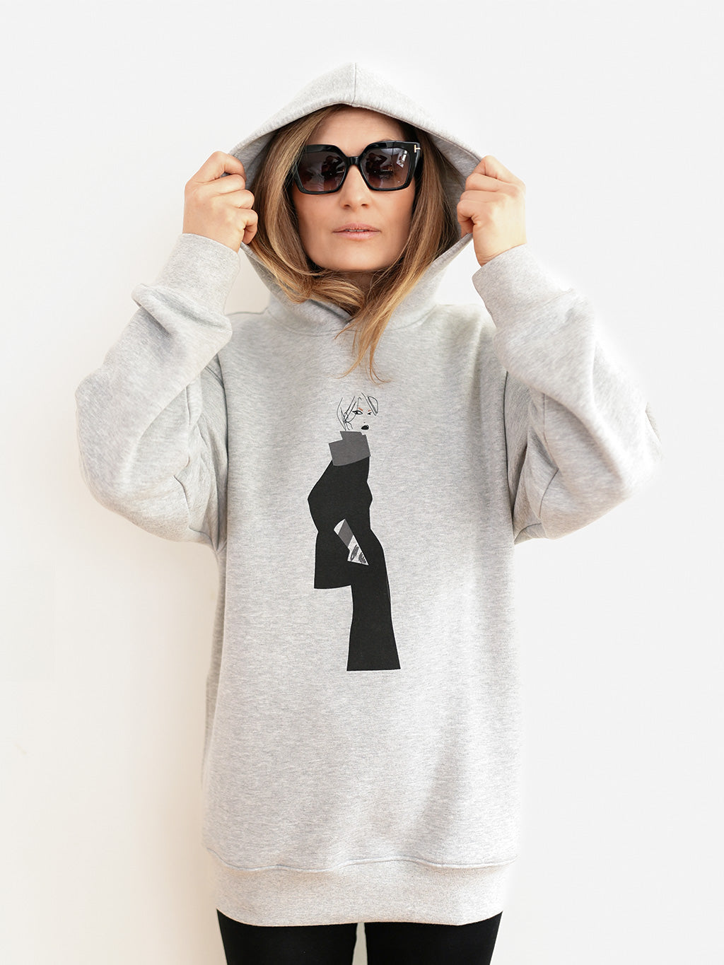 Hoodie Elegance Grau Melange