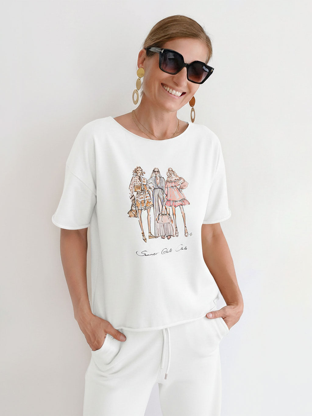 Sweat Top Summer Girls Offwhite